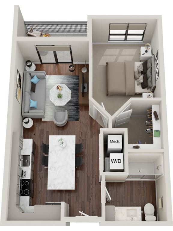 Waterford Bluffs Apartments A4 Floor Plan