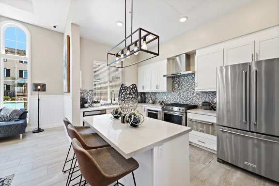 Demonstration Kitchen View at LEVANTE APARTMENT HOMES, Fontana
