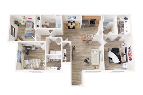 A series of images showing different rooms of a house.