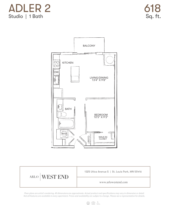 a floor plan of a unit with a bedroom and a bathroom