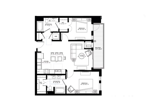 floor plan of 55 north luxury apartments to rent in the north end of boston