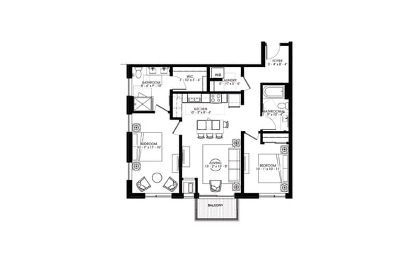 floor plan of 55 north luxury apartments to rent in the north end of boston
