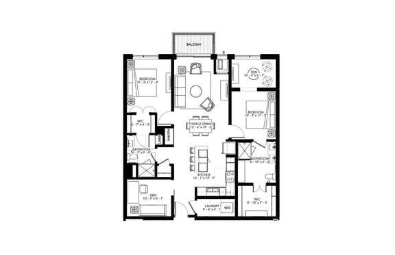 bedroom floor plan | the apartments at masse corner