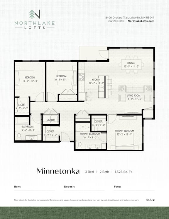 A floor plan for a property by Northlake Lofts.