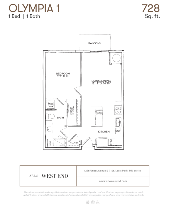a floor plan of a unit with a bedroom and a bathroom