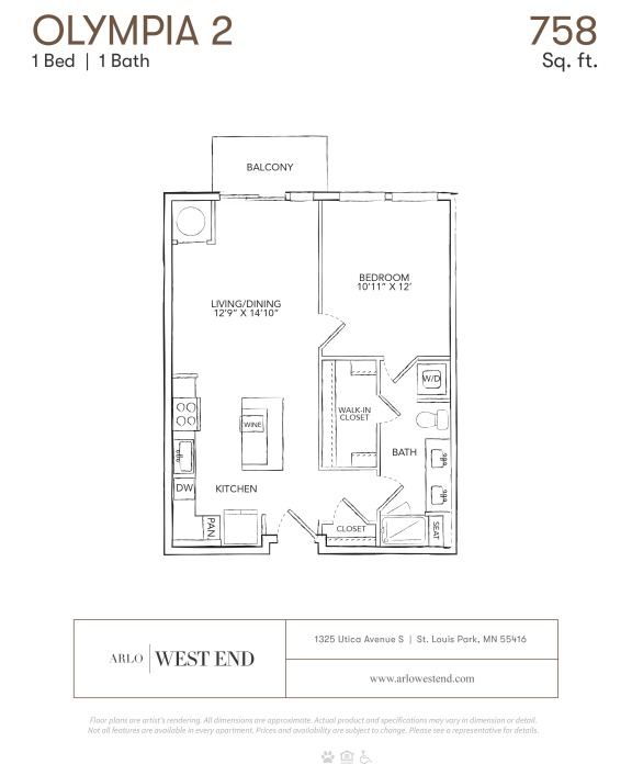 a floor plan of a bedroom apartment
