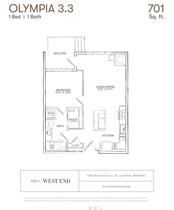 a floor plan of a unit with a bedroom and a bathroom