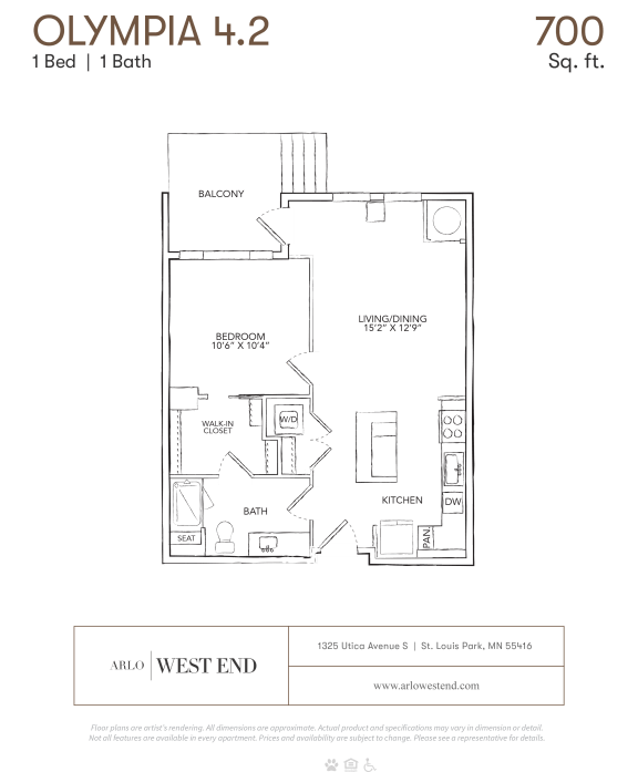 a floor plan of a unit with a bedroom and a bathroom