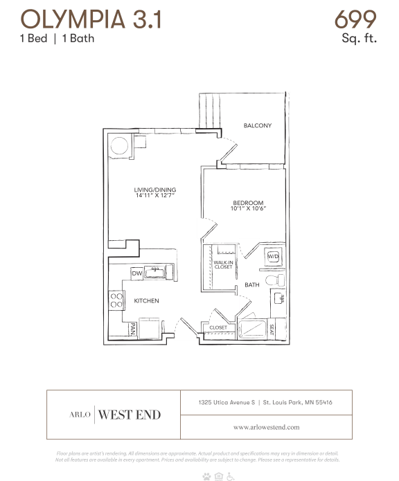 a floor plan of a bedroom apartment