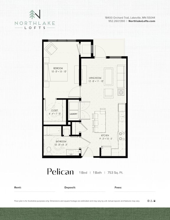 A floor plan for a property by Northlake Lofts.
