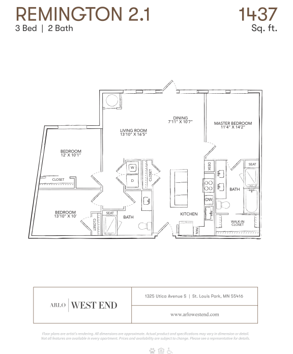 a floor plan of a bedroom apartment