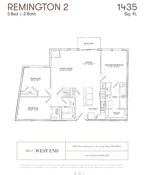 floor plan of a 2 bedroom apartment