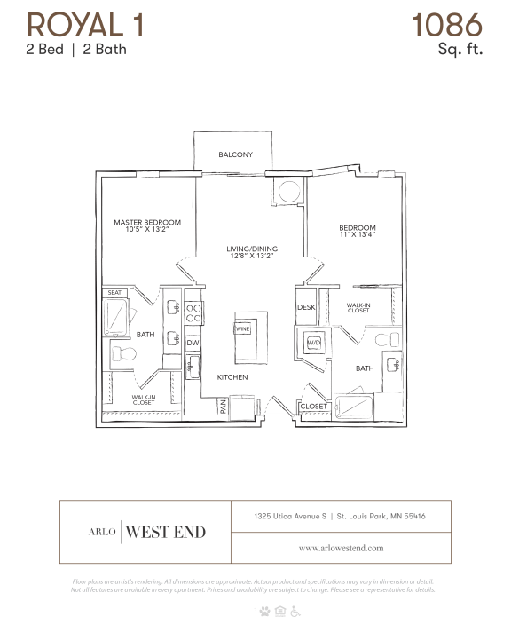 a floor plan of a unit with a bedroom and a bathroom