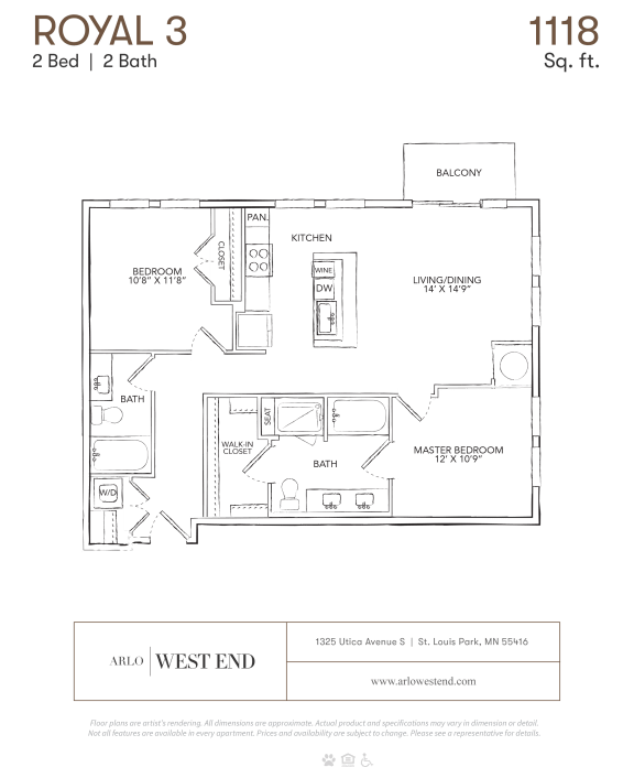 a floor plan of a unit with a bedroom and a bathroom
