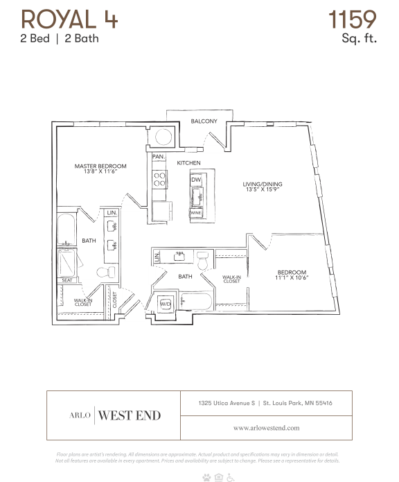 a floor plan of a bedroom apartment with a bathroom and a closet