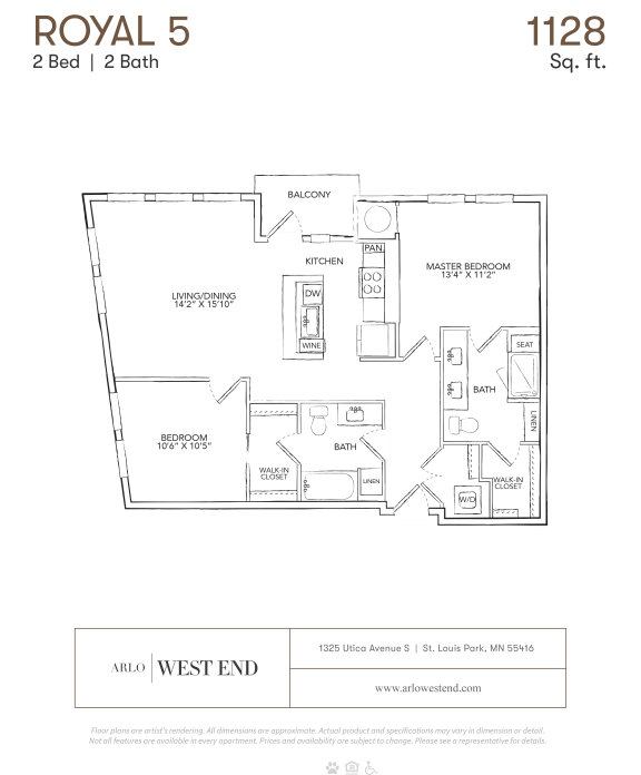 a floor plan of a unit with a bedroom and a bathroom