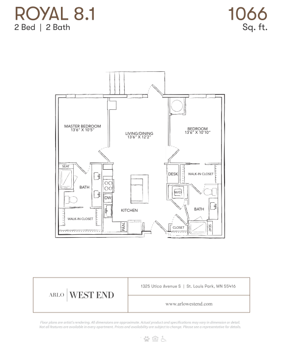 a floor plan of a unit with a bedroom and a bathroom
