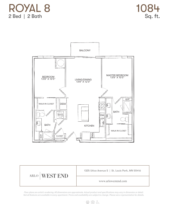 a floor plan of a unit with a bedroom and a bathroom
