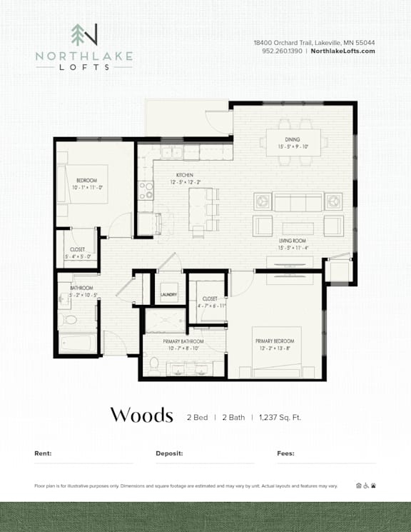A floor plan for a property by Northlake Lofts.
