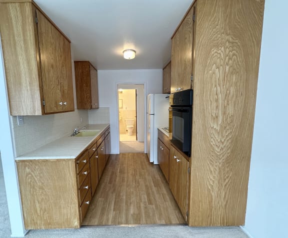 a kitchen in a small apartment