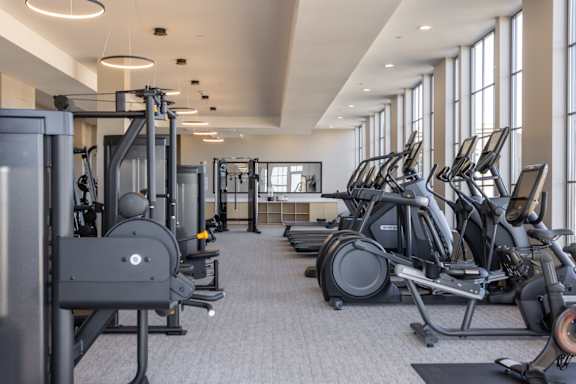 24-hr fitness center with cardio and resistance equipment at 2020 Providence in Huntsville, AL