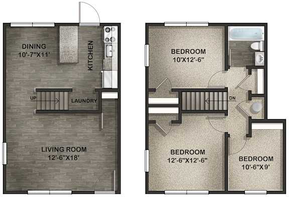 a floor plan of a two bedroom apartment
