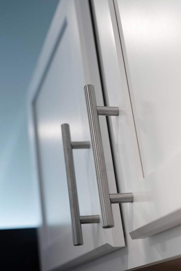 white shaker-style cabinetry
