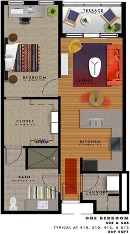A2F Floor Plan at 20 Midtown, Alabama
