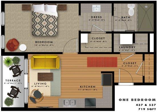 A2T Floor Plan at 20 Midtown, Alabama, 35233