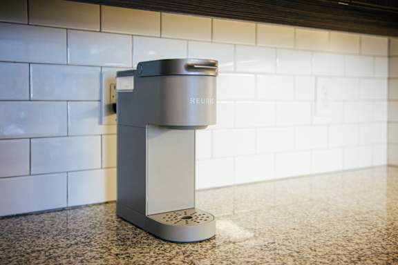 a stainless steel coffee maker on a counter in a kitchen at 20 Midtown, Alabama, 35233