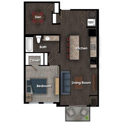 a floor plan of a room with a bedroom and a living room