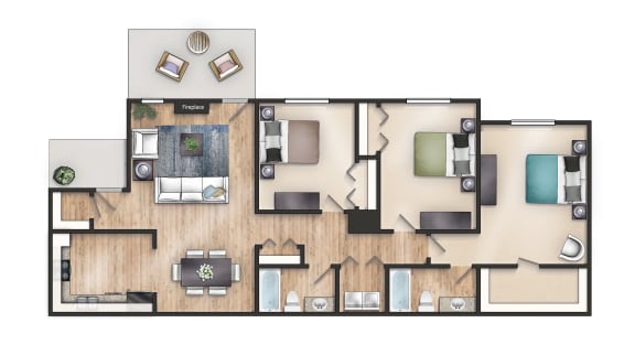 Floor Plan  Mirabelle Apartments Homes in Mobile Alabama