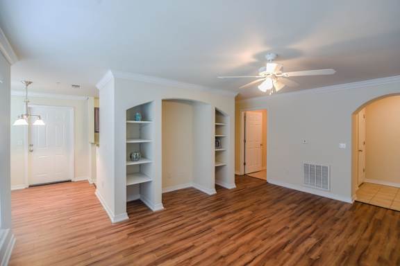 Built in custom shelving at 10X Audubon Park apartments in Daphne, AL