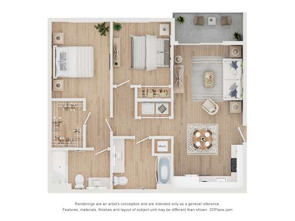 2 bed 2 bath floor plan The Renaissance Naples, FL