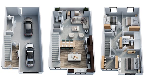 3 bed floorplan at The Village at Church & Main, Layton, 84041