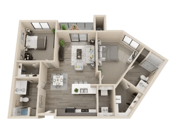 Floor Plan  B4 Floor Plan at V on Broadway Apartments, Arizona