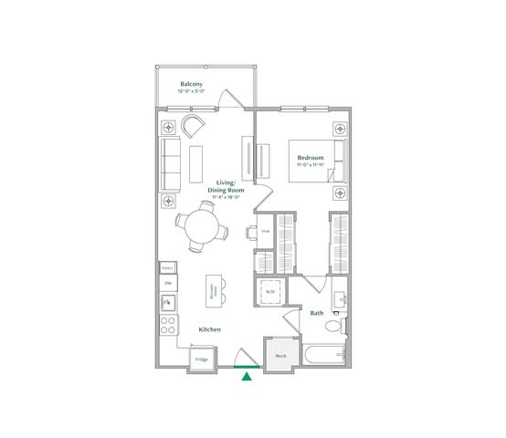 A11 Floor Plan at The Ace, Virginia