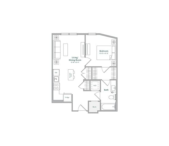 A13 Floor Plan at The Ace, Richmond, VA 23230