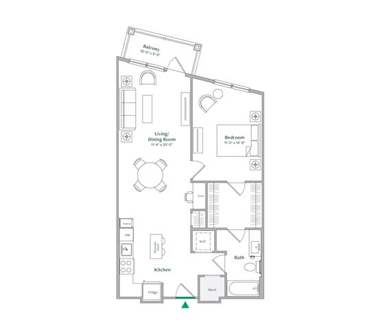 A14 Floor Plan at The Ace, Richmond, VA