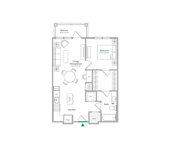 A16 Floor Plan at The Ace, Richmond Virginia