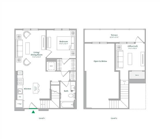 A1Loft Floor Plan at The Ace, Richmond, VA 23230