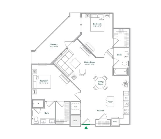 B10 Floor Plan at The Ace, Richmond, 23230