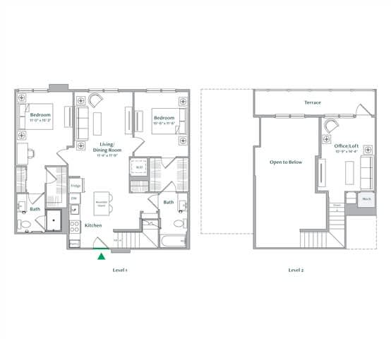 B11Loft Floor Plan at The Ace, Virginia, 23230