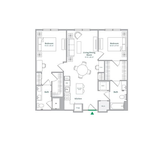 B12 Floor Plan at The Ace, Virginia, 23230