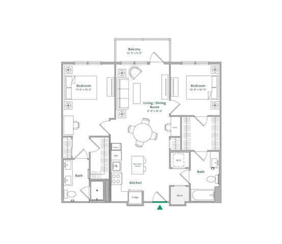 B13 Floor Plan at The Ace, Richmond, VA 23230
