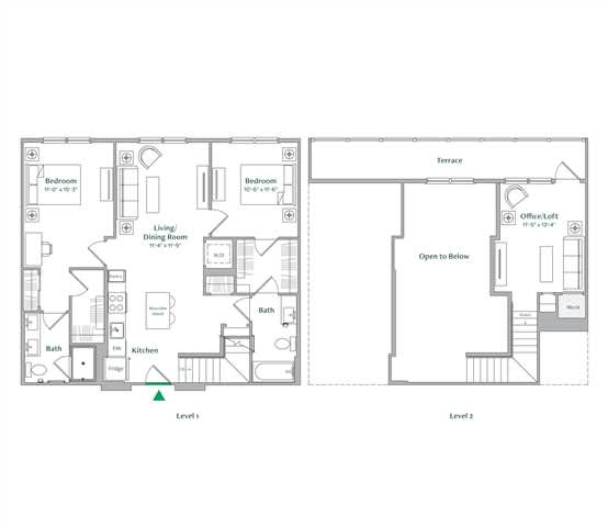 B1Loft Floor Plan at The Ace, Richmond, VA 23230