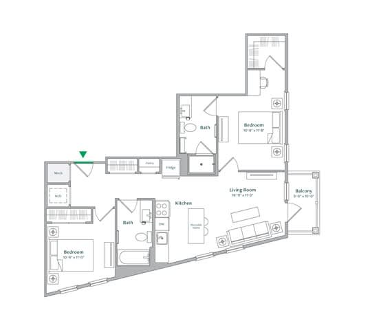 B2 Floor Plan at The Ace, Richmond, VA