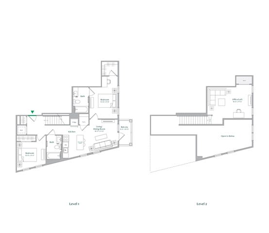 B2Loft Floor Plan at The Ace, Richmond, VA