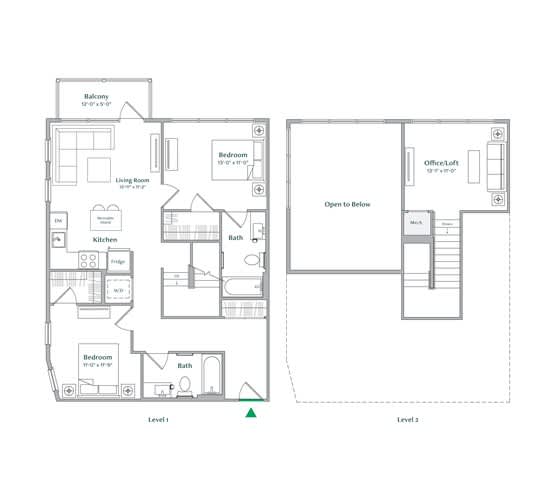 B4Loft Floor Plan at The Ace, Richmond, 23230