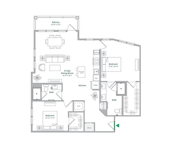 B6 Floor Plan at The Ace, Virginia